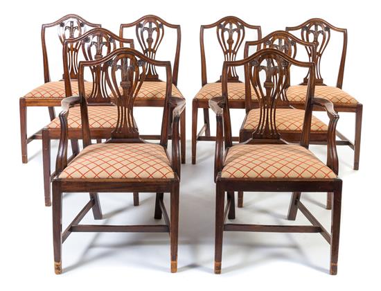 Appraisal: Sale Lot A Set of Eight Sheraton Style Dining Chairs