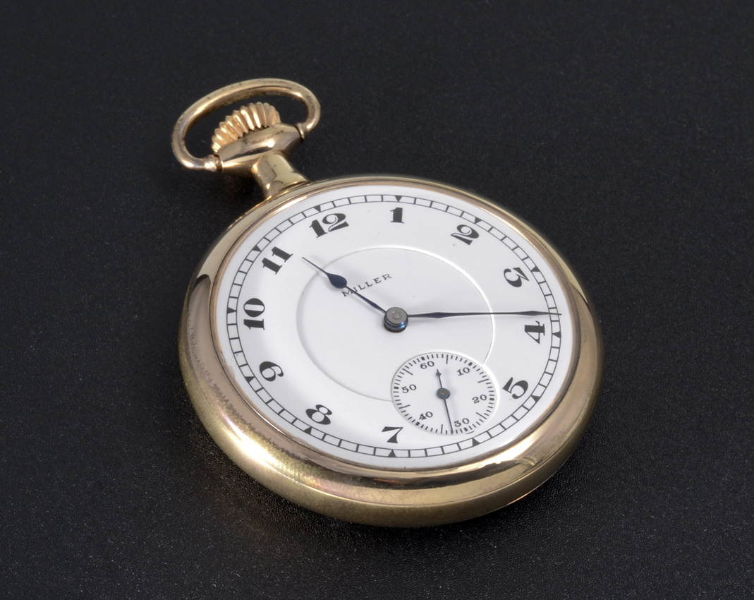 Appraisal: K GOLD FILLED MILLER OPEN FACE POCKET WATCH Circa size