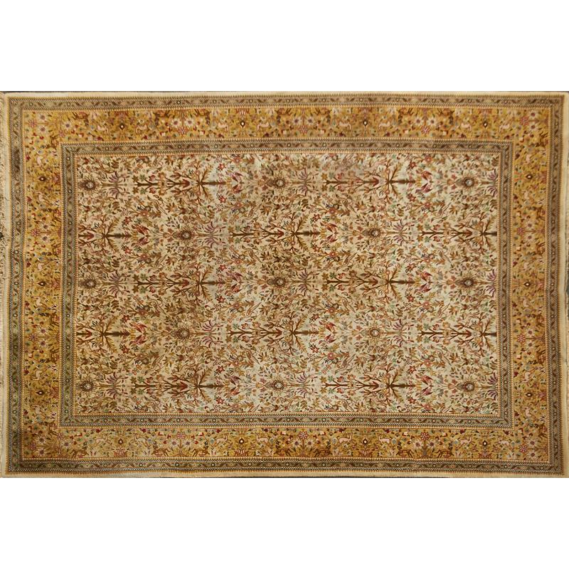 Appraisal: TABRIZ DESIGN ORIENTAL RUG Red and blue design on beige