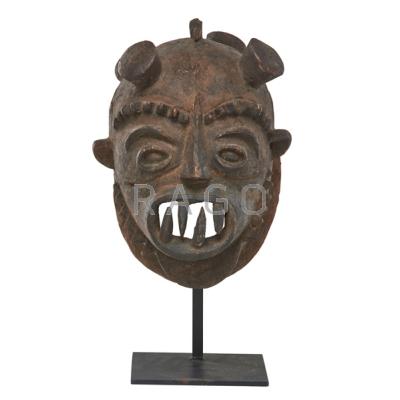 Appraisal: CONGOLESE MASK Mounted on iron frame th c x x