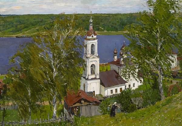 Appraisal: Edvard Y Virgikovsky Russian b Old Church on the Volga