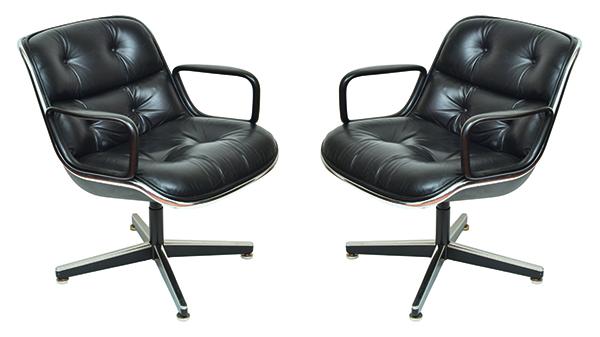 Appraisal: CHARLES POLLOCK AMERICAN - PAIR OF EXECUTIVE CHAIRS for Knoll