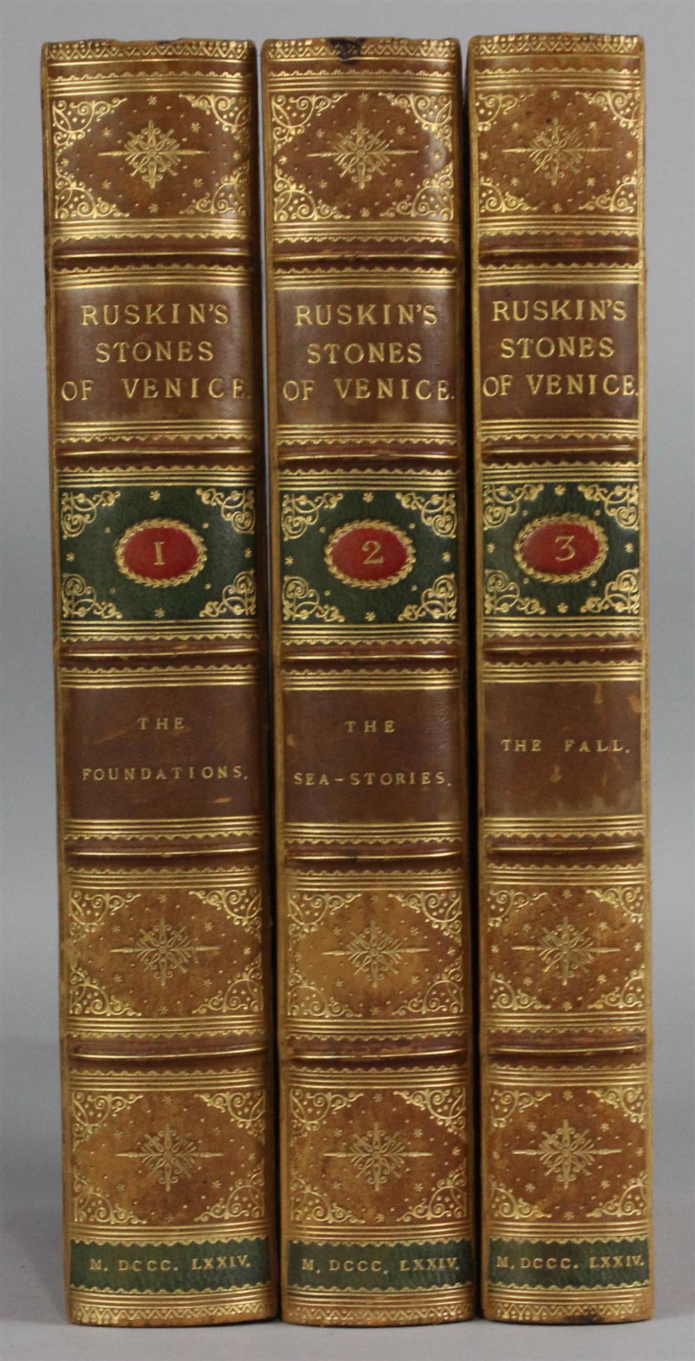 Appraisal: RUSKIN JOHN THE STONES OF VENICE NEW EDITION LIMITED TO