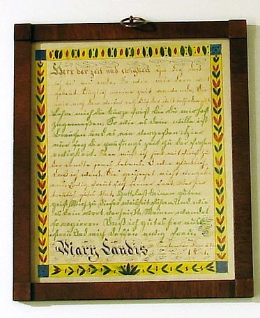 Appraisal: Signed by Mary Landis red green and yellow border with