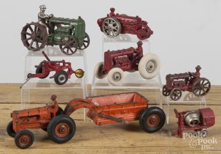 Appraisal: Seven cast iron farm tractors etc to include Arcade Kenton