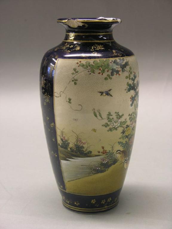 Appraisal: A late th century Satsuma vase painted with twin panels