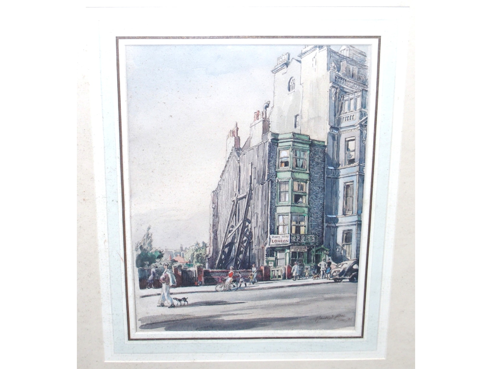 Appraisal: MUIRHEAD BONE Streetscene signed watercolour dated