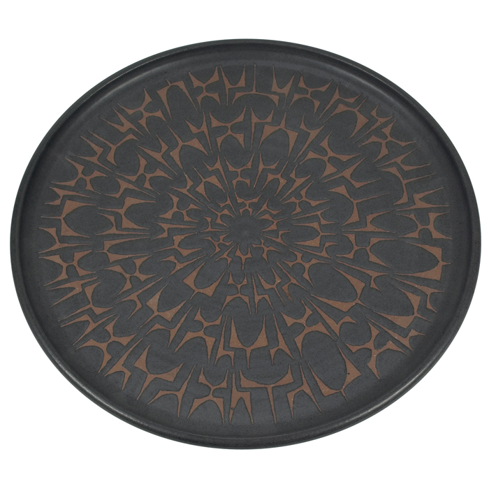 Appraisal: Clyde Burt charger platter large round form in stoneware with