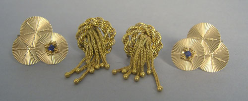 Appraisal: Pair of K gold tassel earrings approx dwt together with