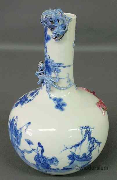 Appraisal: Blue and white Chinese porcelain Chien-lung vase c decorated with