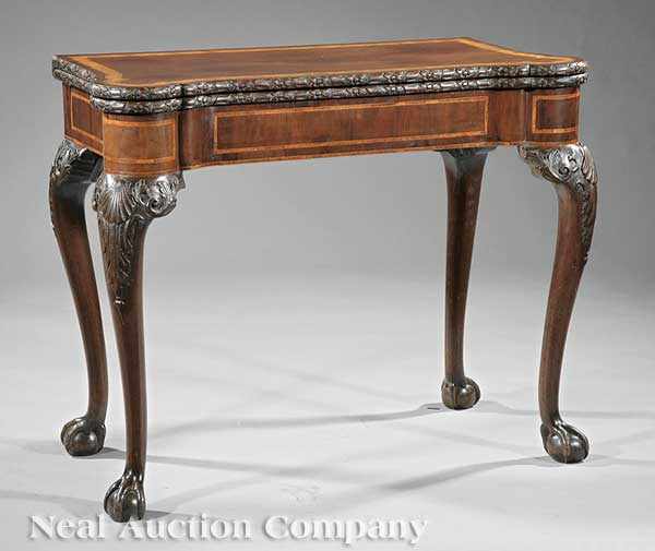 Appraisal: A Georgian Inlaid and Carved Mahogany Games Table late th