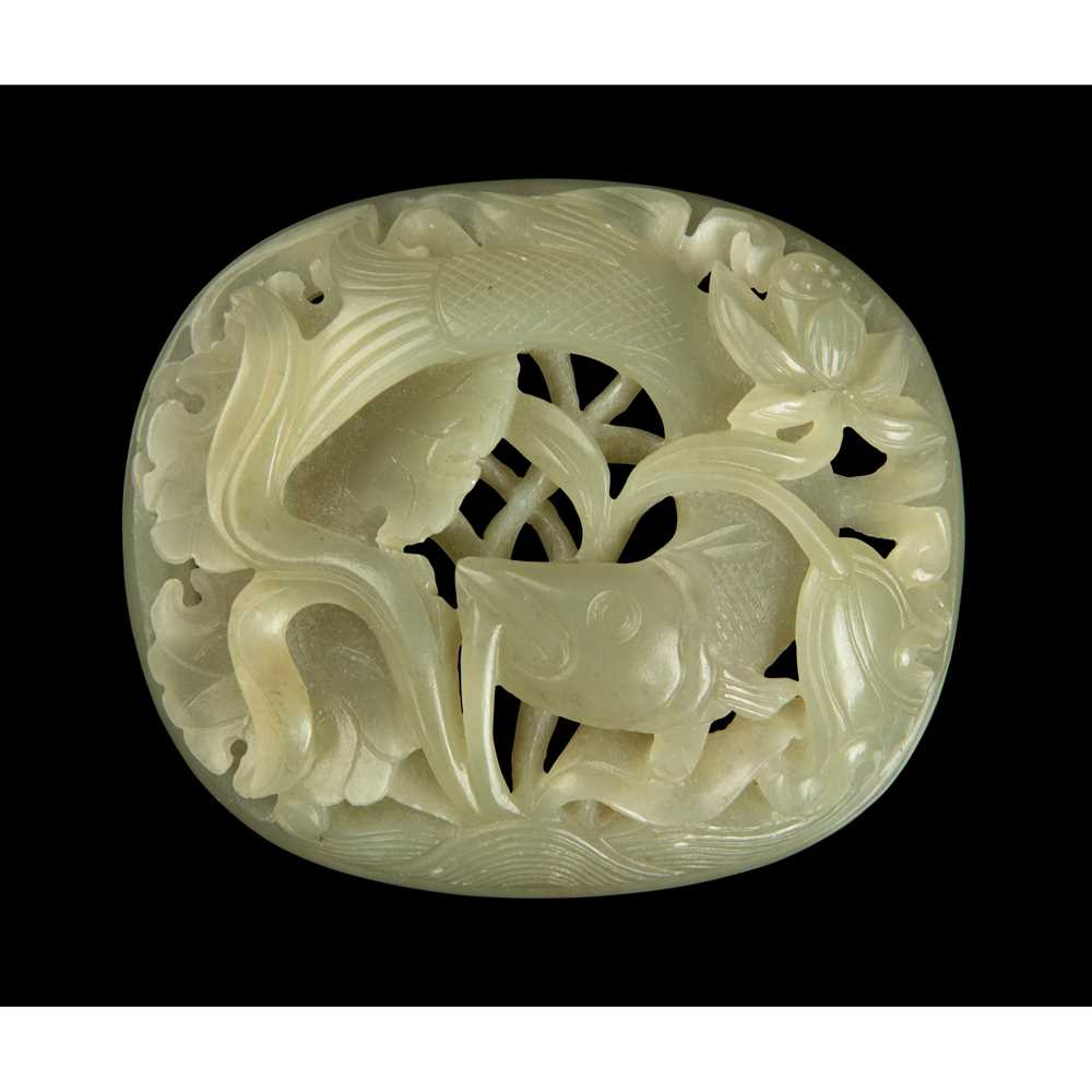 Appraisal: CELADON JADE OVAL BELT HOOK LIAO TO YUAN DYNASTY '