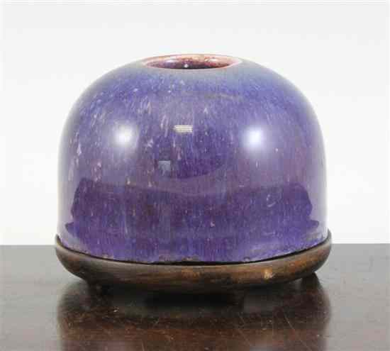 Appraisal: A Chinese flambe glazed water pot th century with cafe-au-lait