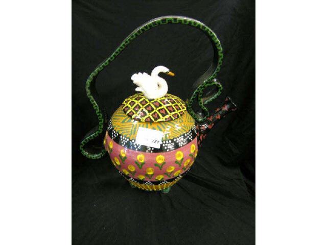 Appraisal: Seagrove Art Pottery Teapot swan finial