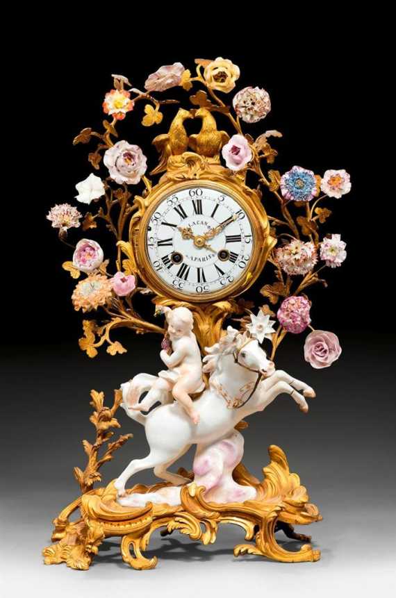 Appraisal: IMPORTANT CLOCK WITH PORCELAIN FIGURES Louis XV the dial and