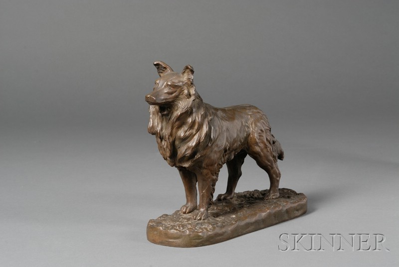 Appraisal: Paul Edouard Dreux French - Bronze Figure of a Dog