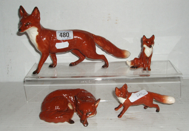 Appraisal: Fox Walking Fox Seated Fox Standing and Fox Curled