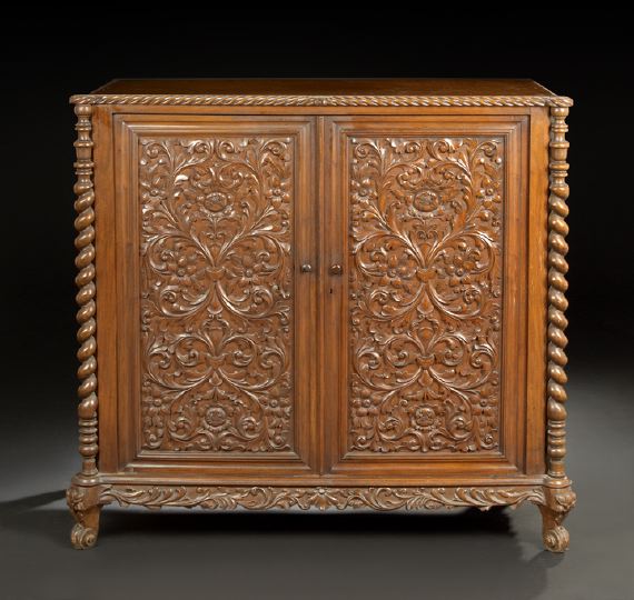 Appraisal: Philippine Carved Mahogany Cabinet early th century in the rococo