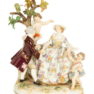 Appraisal: A Meissen Porcelain Figural Group th Century depicting a dancing