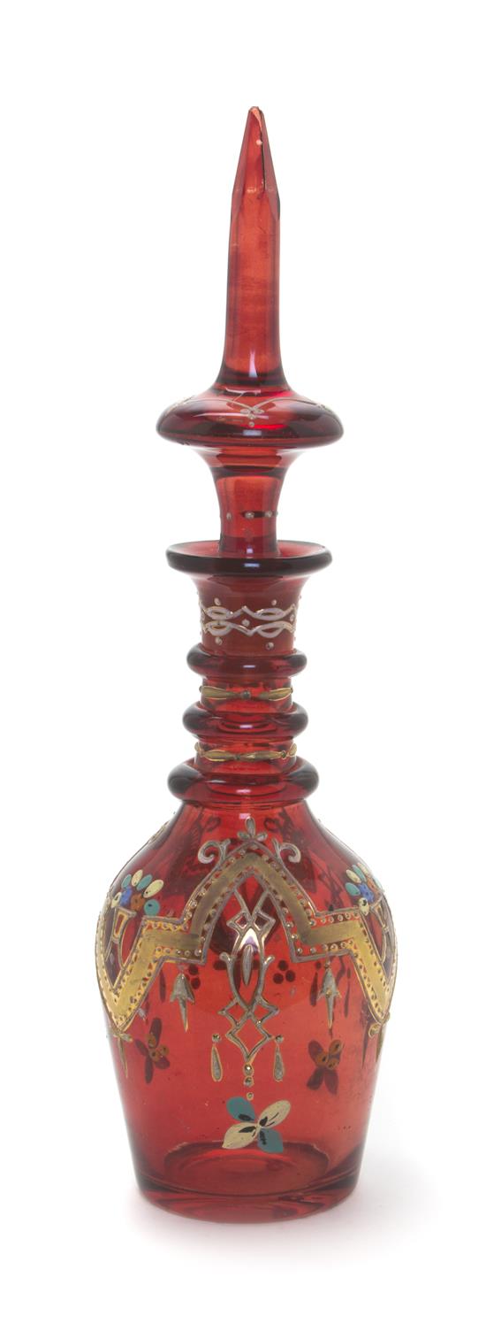 Appraisal: Sale Lot A Bohemian Ruby Glass Decanter th century of