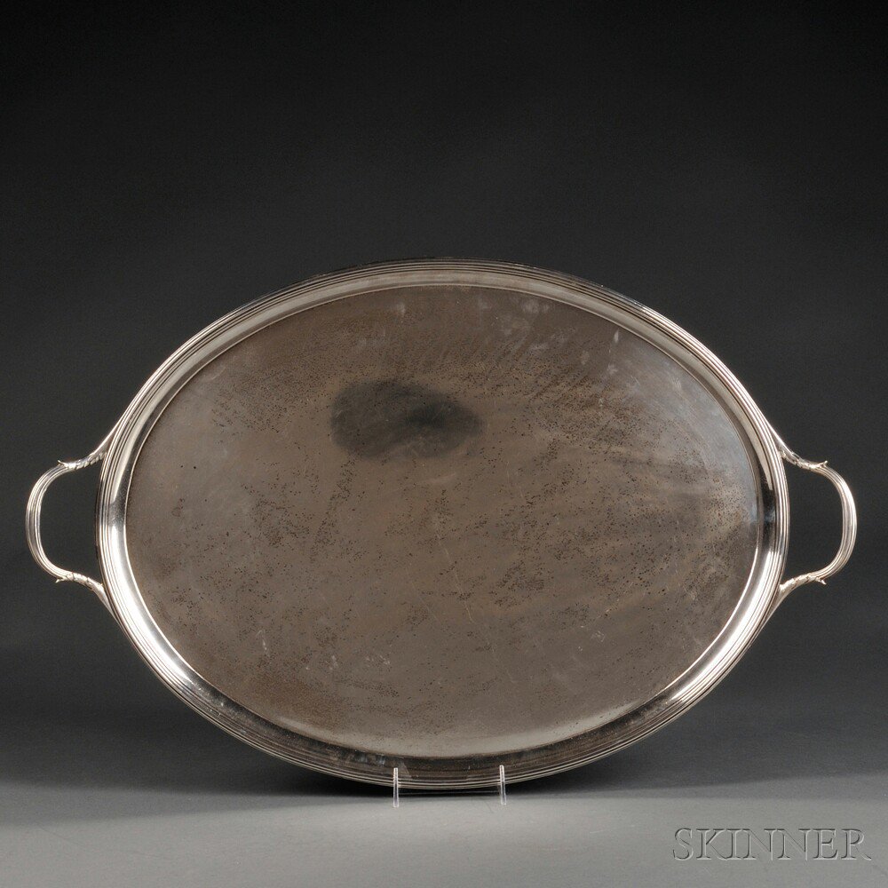 Appraisal: George III Sterling Silver Tray London - illegible maker's mark