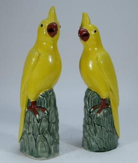 Appraisal: PR Chinese Porcelain Sancai Glaze Bird Figures CHINA EARLY TH