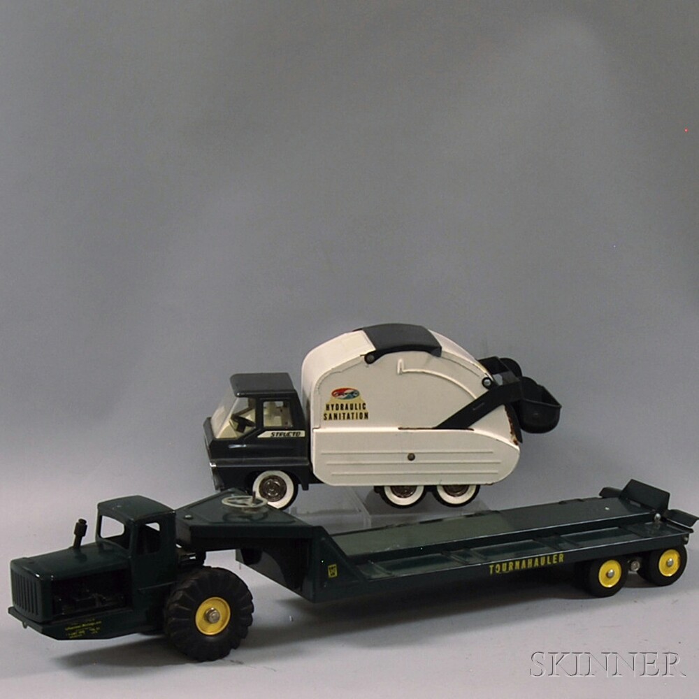 Appraisal: Structo Hydraulic-operated Toy Sanitation Truck together with a Ny-Lint Toys