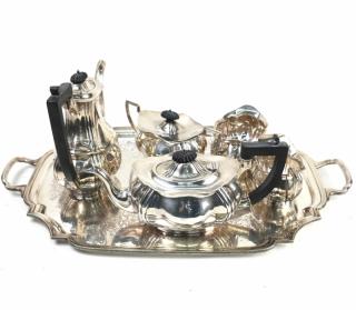 Appraisal: Piece English Sterling Tea Service Five piece English sterling tea