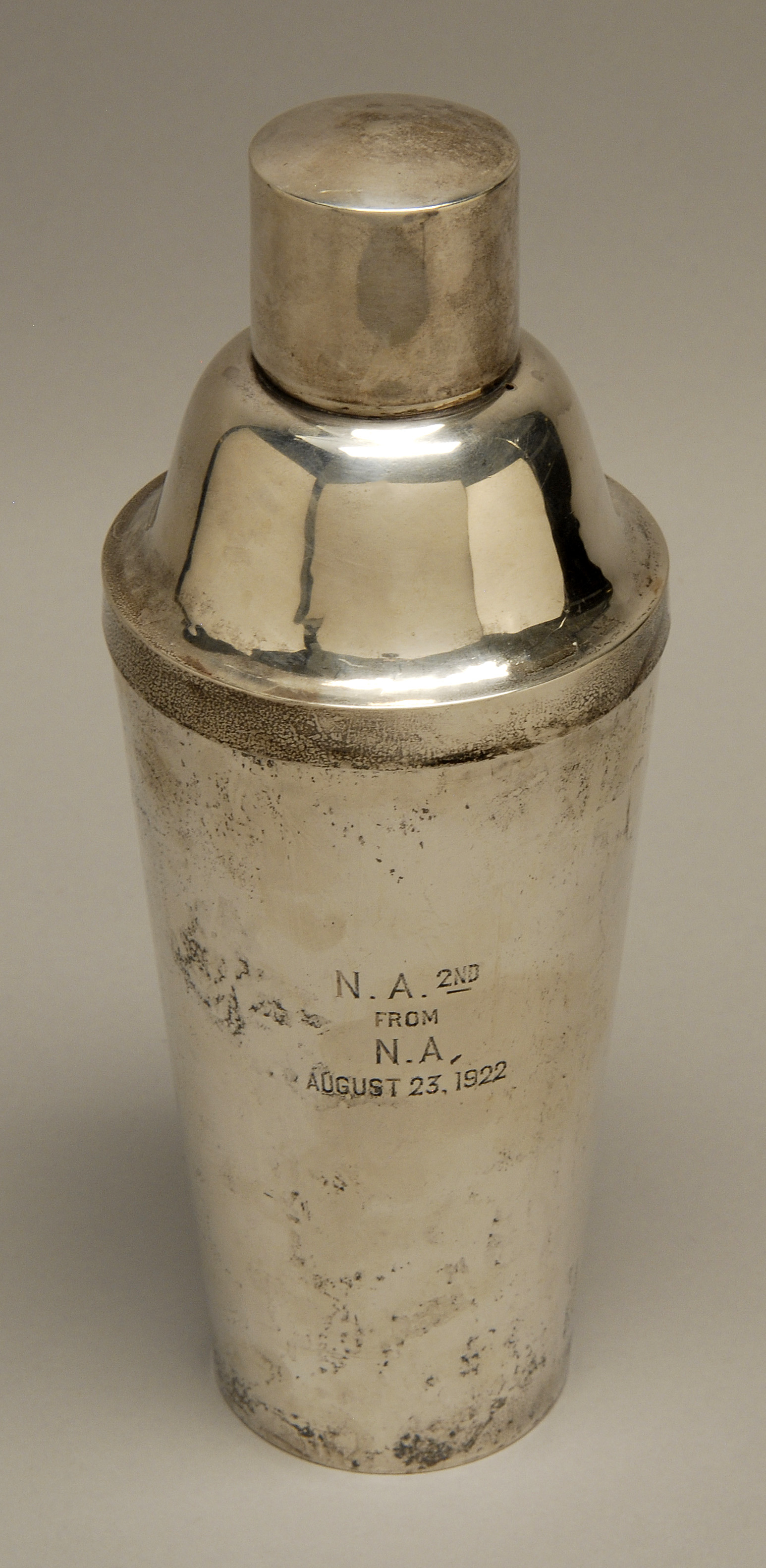 Appraisal: RICHARD DIMES PROHIBITION-ERA STERLING SILVER COCKTAIL SHAKER South Boston Massachusetts