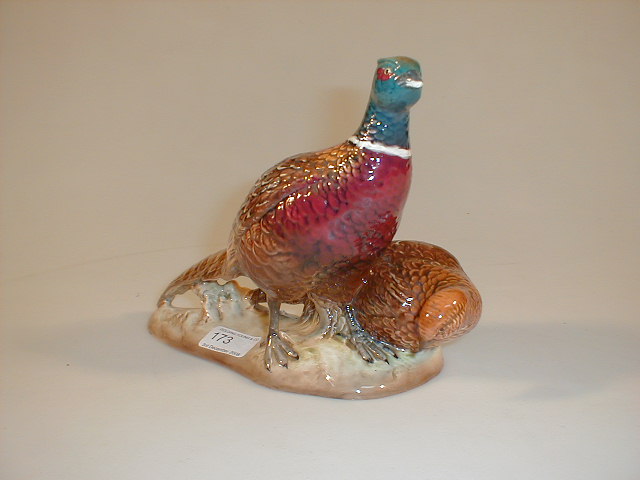 Appraisal: A Beswick bird group of pheasants model no long repair