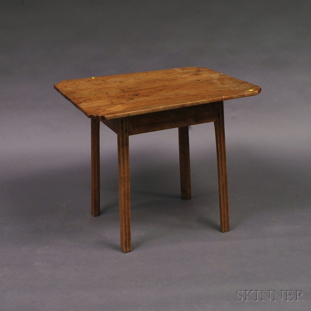 Appraisal: Country Chippendale Cherry Table the square top with shaped corners