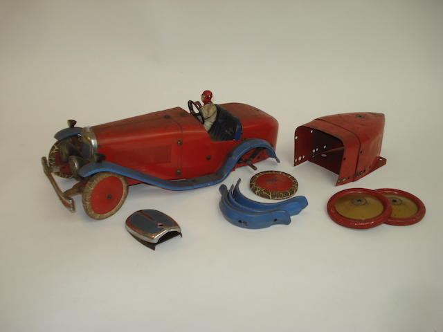 Appraisal: Meccano No Constructors Racing Car Red and blue with driver