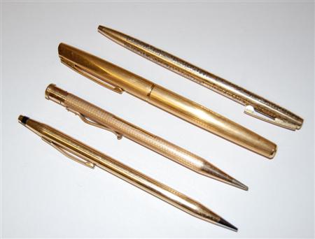 Appraisal: A group of four assorted gold and other pens including