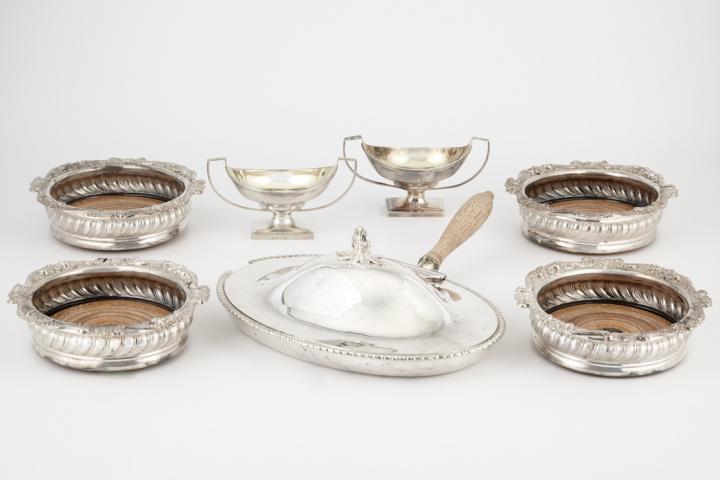 Appraisal: Group of English Sterling Silver Articles Comprising four George III