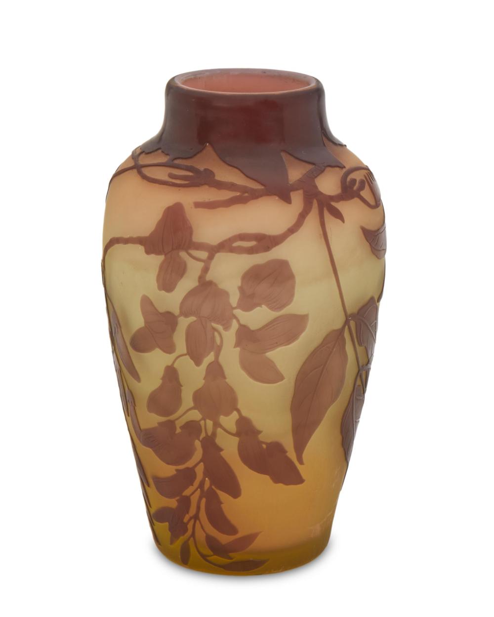 Appraisal: A Gall cameo glass Wisteria vase Late th early th