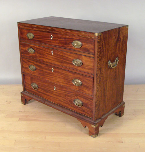 Appraisal: English mahogany bachelor's chest ca