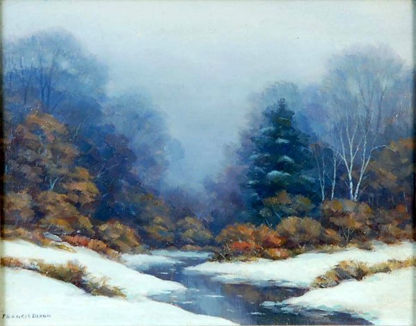 Appraisal: Francis Stillwell Dixon American - Oil on masonite Winter landscape