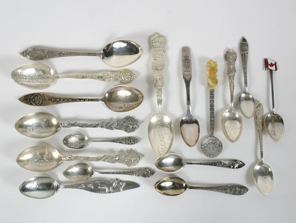 Appraisal: Sterling souvenir spoons Western and Southern states also Canada and