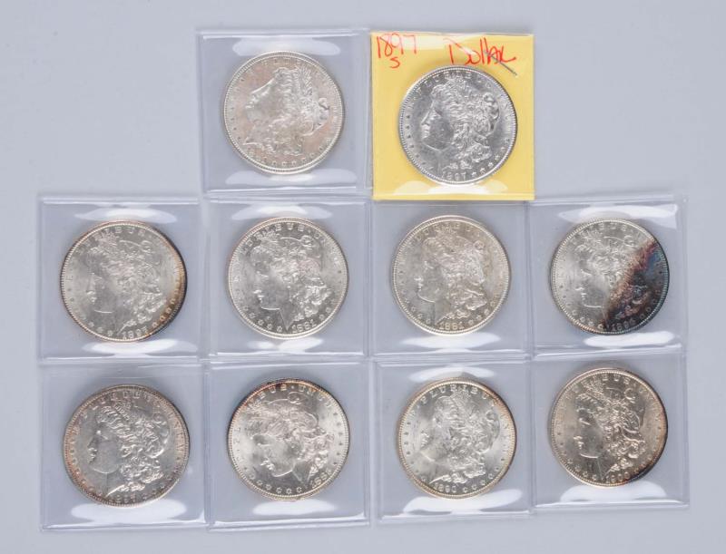 Appraisal: Lot Of Morgan Silver Dollars Three S MS MS O