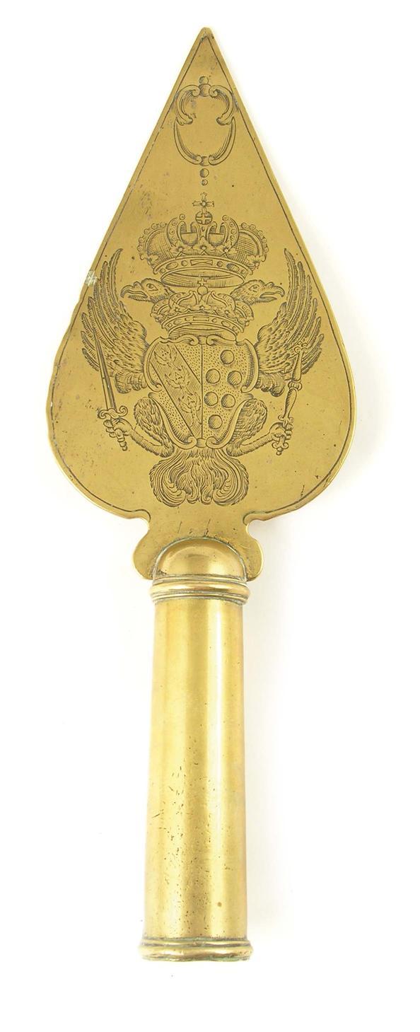 Appraisal: A brass Medici type staff head