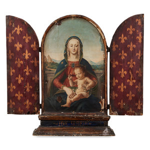 Appraisal: A French Painted and Parcel Gilt Shrine After Raphael th