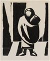 Appraisal: DAVID A SIQUEIROS La Penitenciaria Woodcut x mm x inches