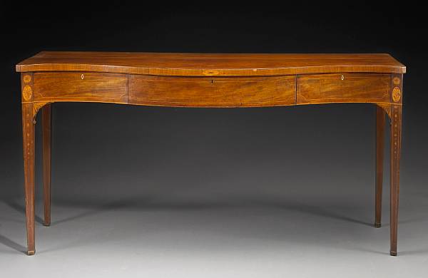 Appraisal: A George III style inlaid mahogany server late th century