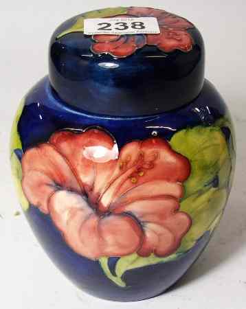 Appraisal: Moorcroft Ginger Jar Cover decorated in the Hibiscus design Potters