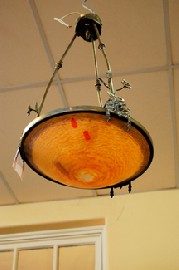 Appraisal: FRENCH ART DECO ORANGE GLASS CEILING LIGHT