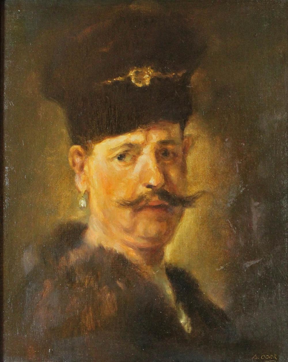 Appraisal: B CORR AFTER REMBRANDT TH CENTURY POLISH NOBLEMAN Oil on