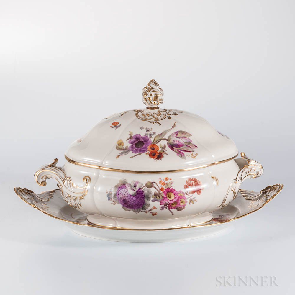 Appraisal: KPM Porcelain Soup Tureen Cover and Undertray KPM Porcelain Soup