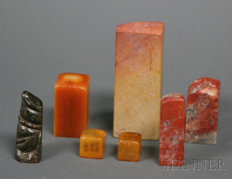 Appraisal: Lot of Soapstone Seals three without impressions a pair without