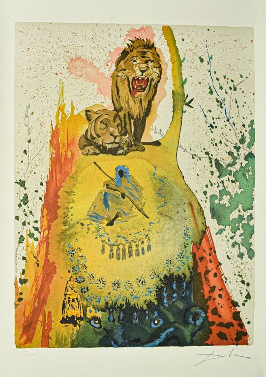 Appraisal: Salvador Dali Lithograph Solomon and Sheba This piece has not