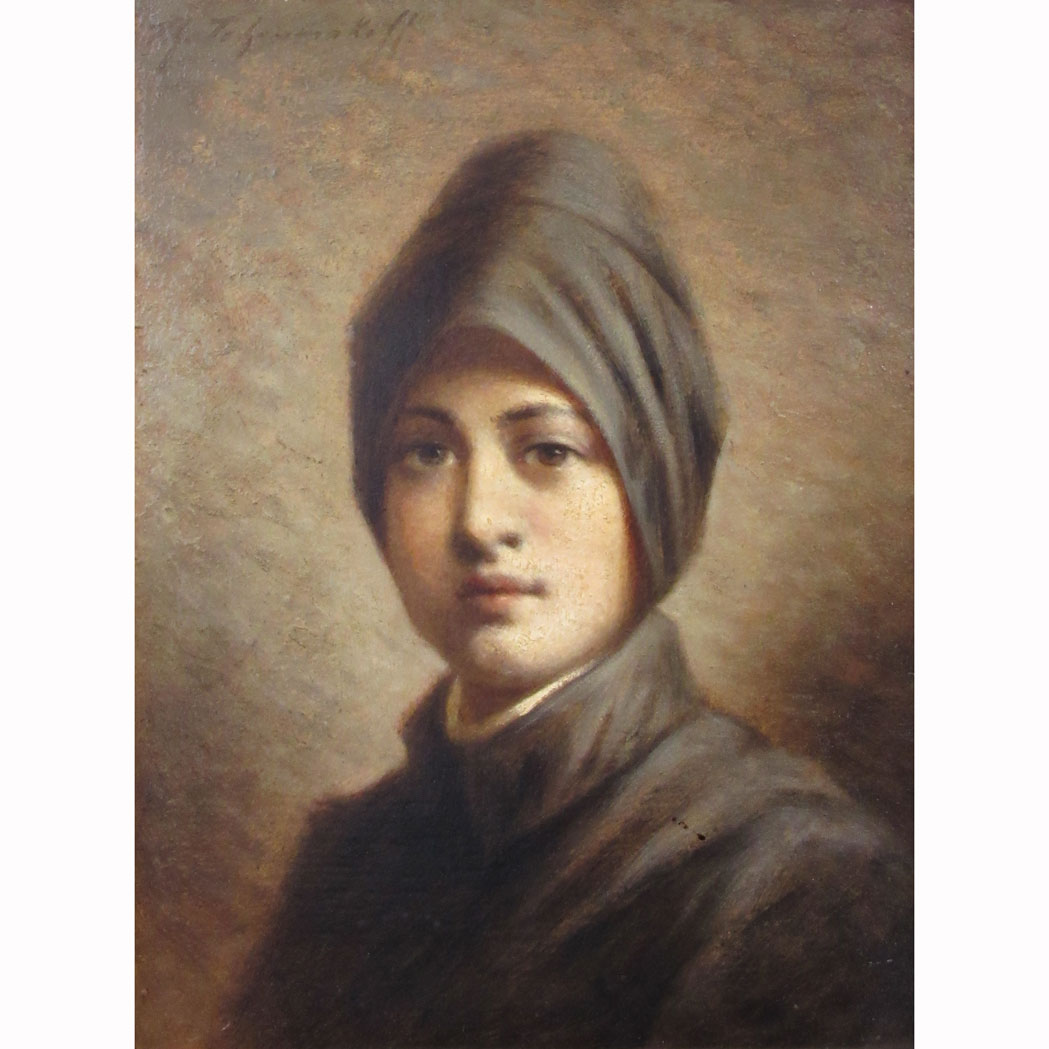 Appraisal: Feodor Petrovich Tchoumakov Russian - Portrait of a Turbaned Young